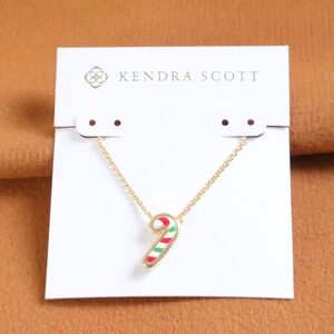 Kendra Scott Gold Candy Cane Short Pendant Necklace NEW